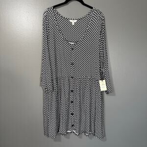 Terra & Sky NWT Floral 90's Grunge Tunic Length Top - 2X - Women's Plus Size